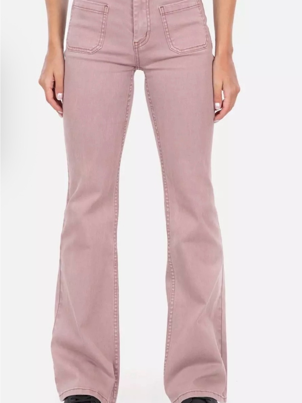 American Eagle Outfitters Rose Pink High-Rise Flare Jeans women 12 new stretch